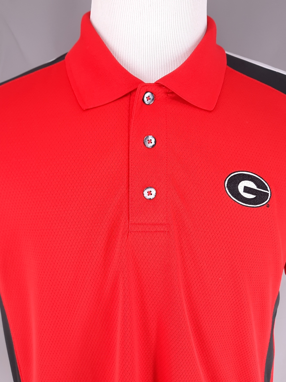 NEW Georgia Bulldogs Polo Shirt Men's L Red NCAA Football Majestic Section 101 - Picture 2 of 10